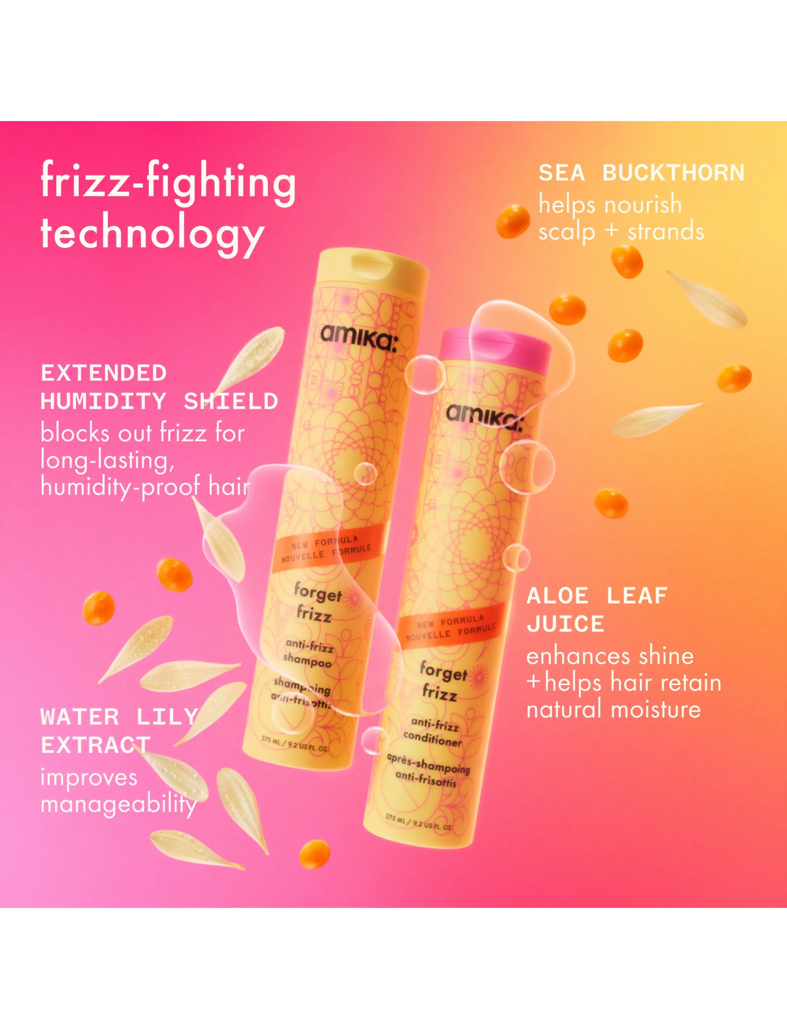 Amika Forget Frizz Anti-Frizz Shampoo dam – bild 5