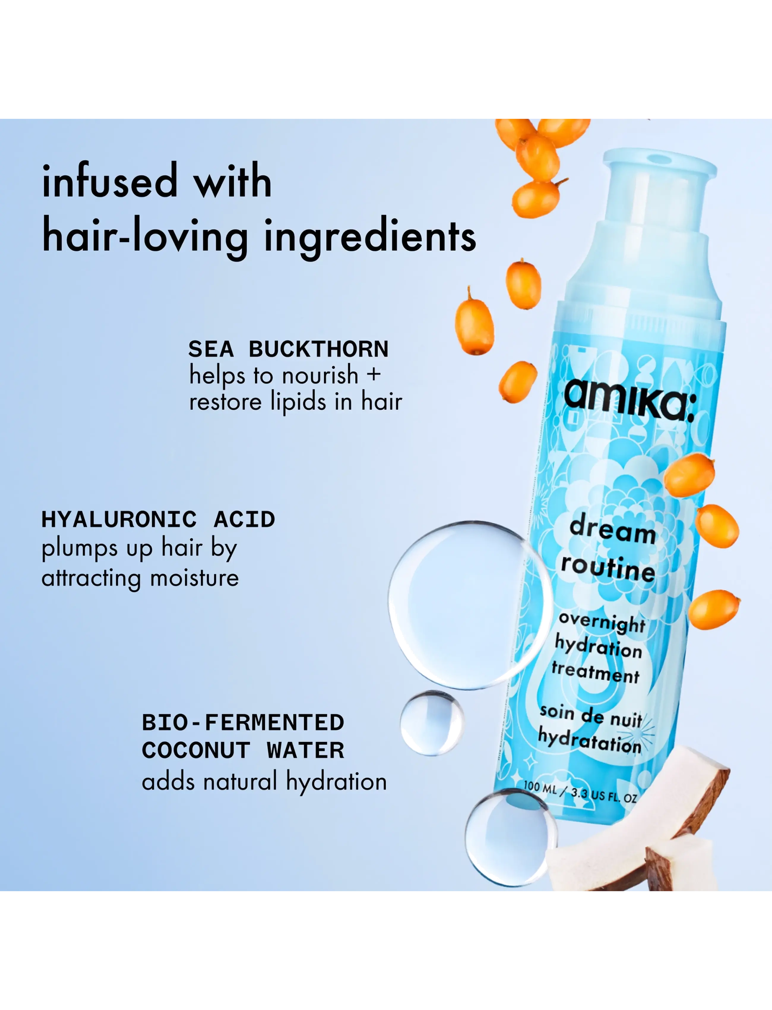 AMIKA - Dream Routine Overnight Hydration Mask - hårinpackning - no color - 3