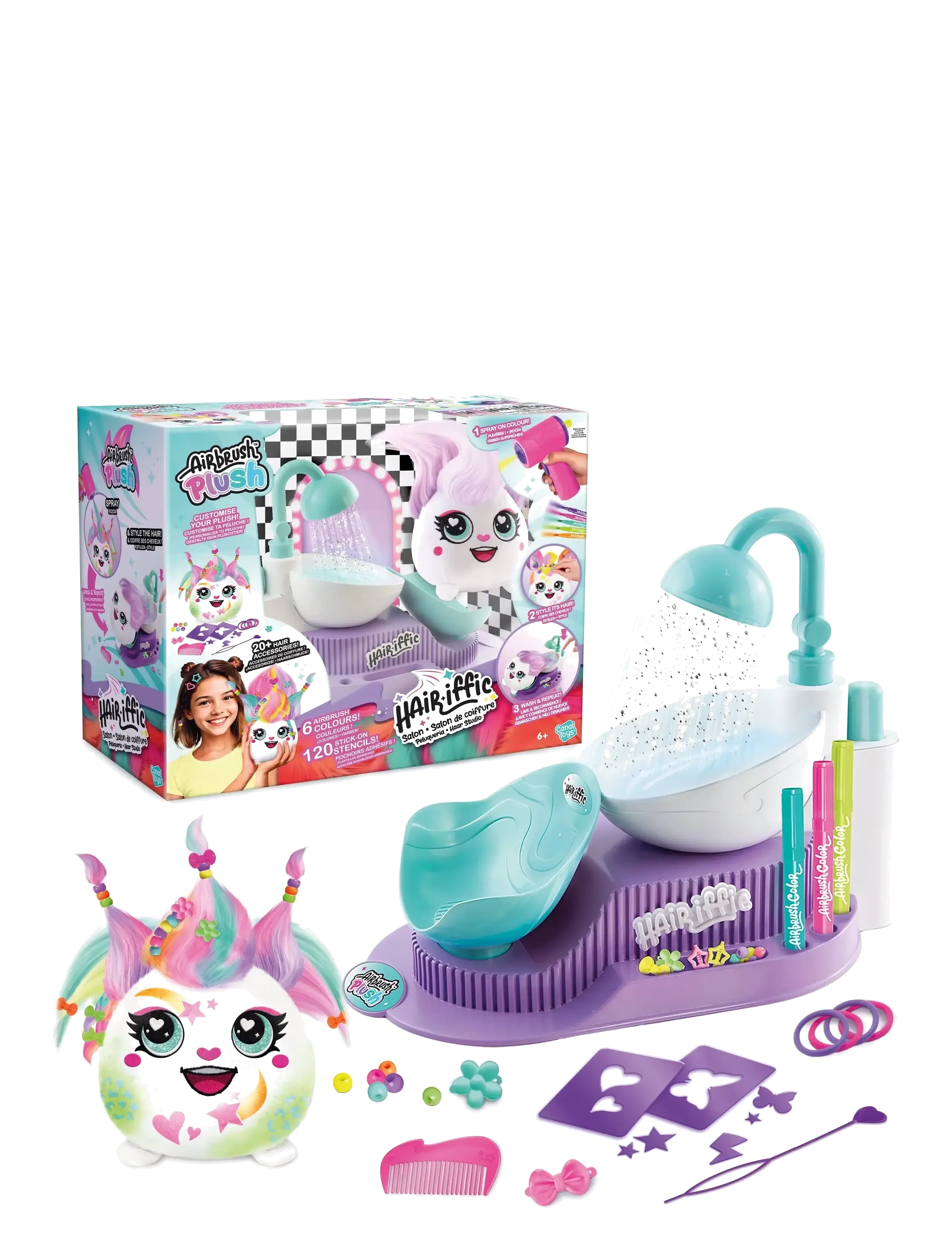 AMO - AIRBRUSH PLUSH Hair-iffic Hair Style Salon - stylinghoveder - multicolor - 2
