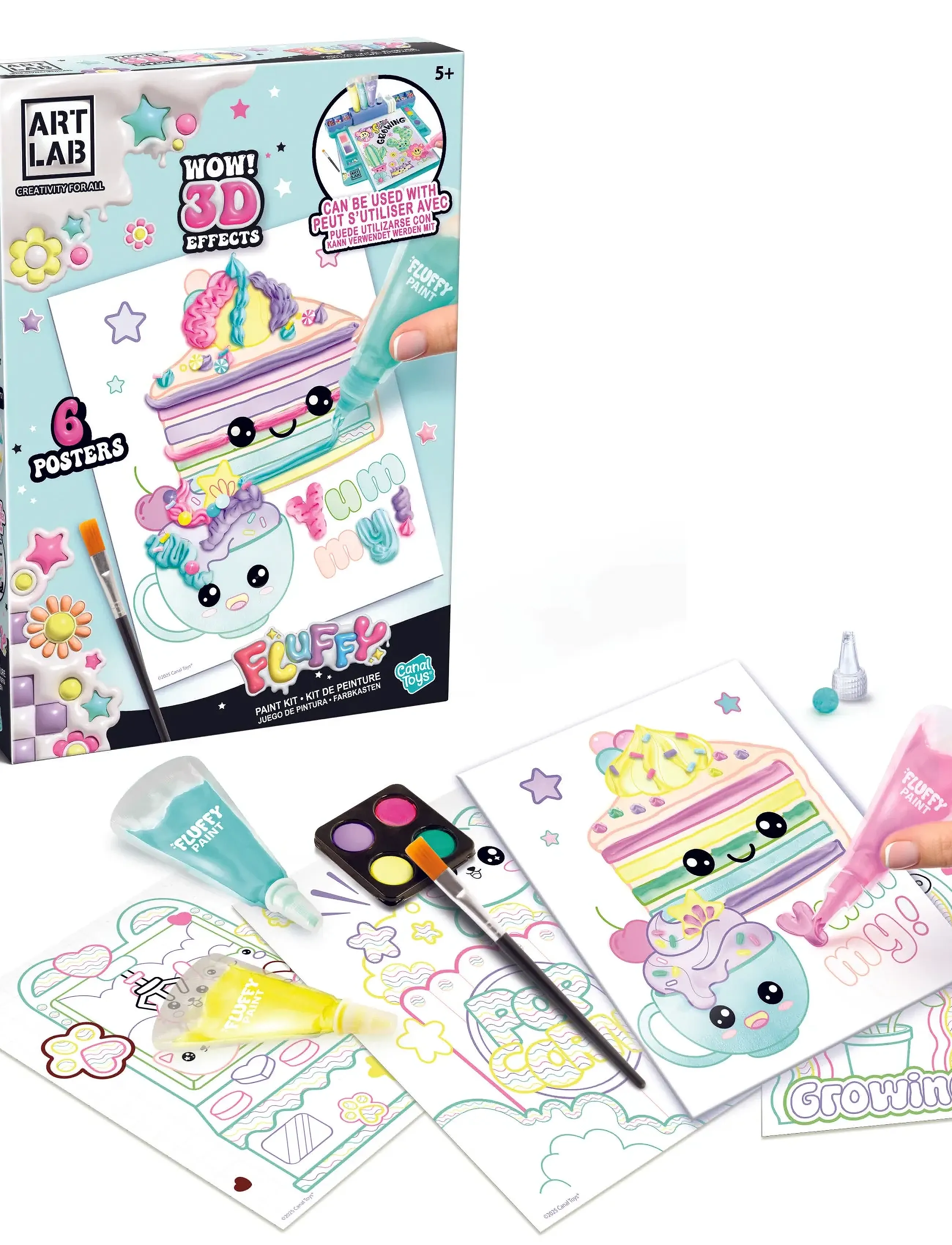AMO Art Lab Fluffy Paint Studio, One Size, Multi/patterned, Håndværk > Håndværkssæt, Børn