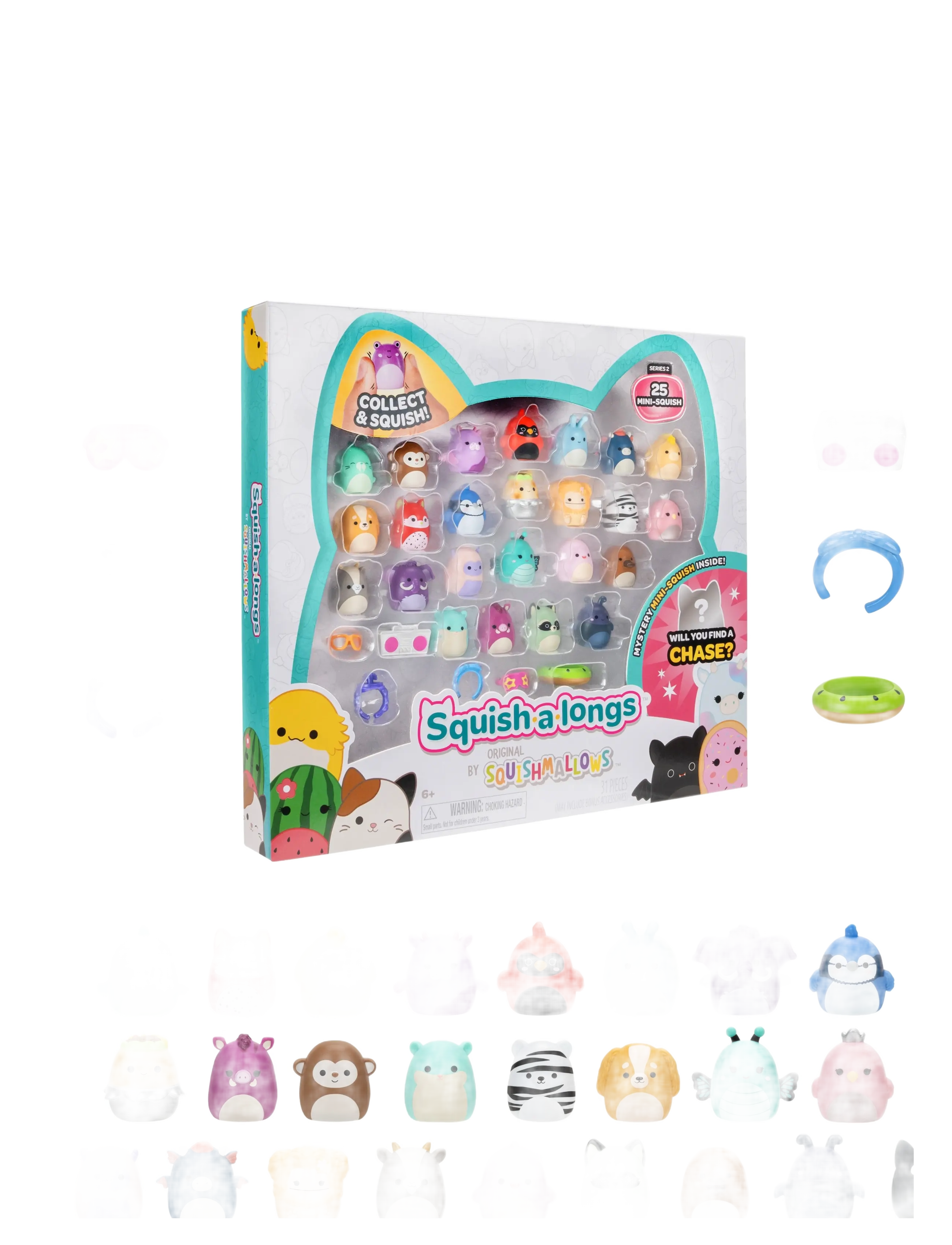 AMO Squish-A-Longs 2,5 cm 25 Pack S2, One Size, Multi/patterned, Soft Legetøj > Stuffed Animals, Børn