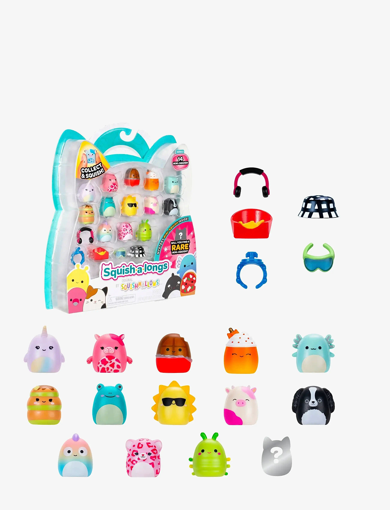 AMO - Squish-a-longs 2,5 cm 14 Pack Style 1 S3 - legesæt - multicolor - 0