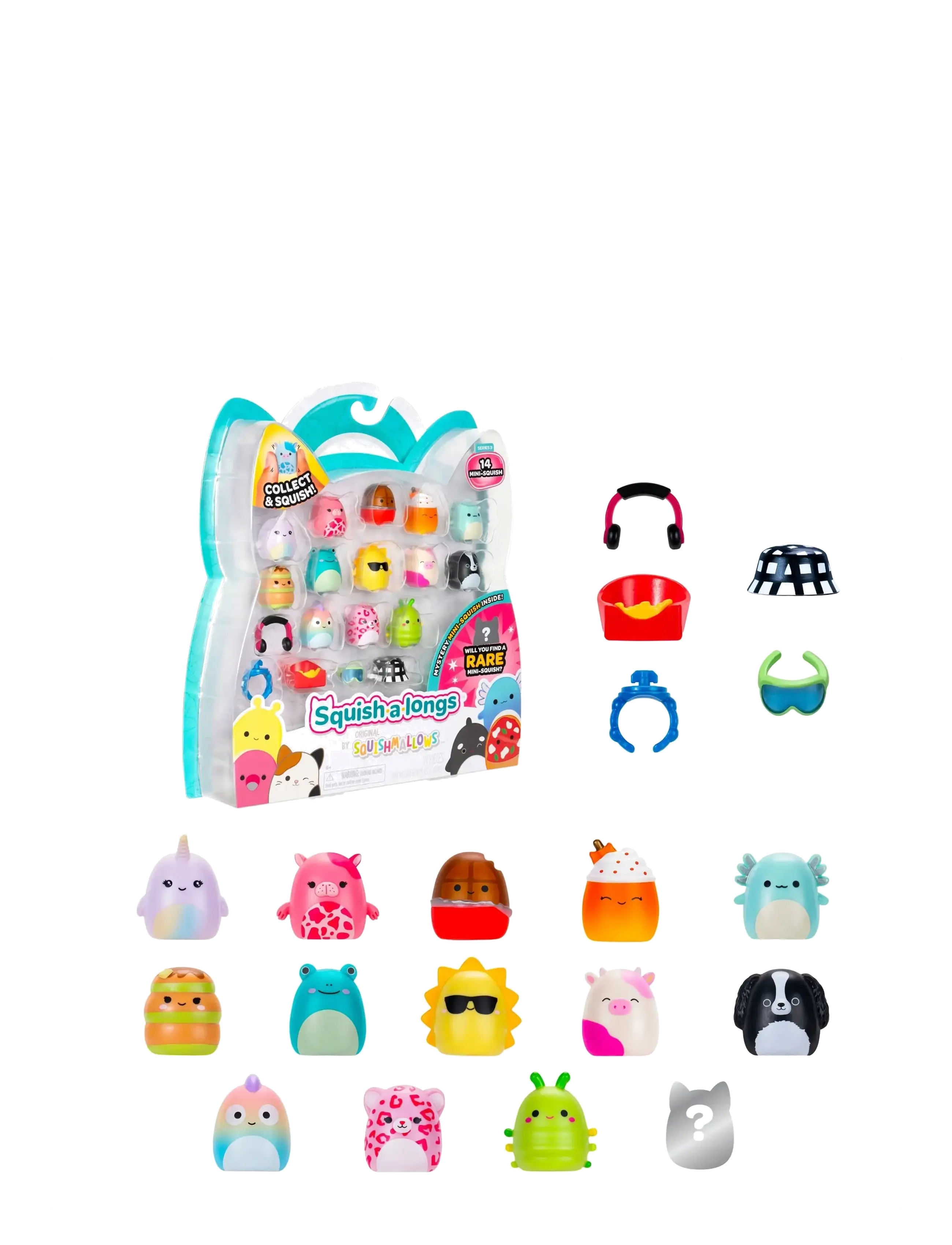 AMO Squish-a-longs 2,5 cm 14 Pack Style 1 S3 - Julegave - MULTICOLOR / multi