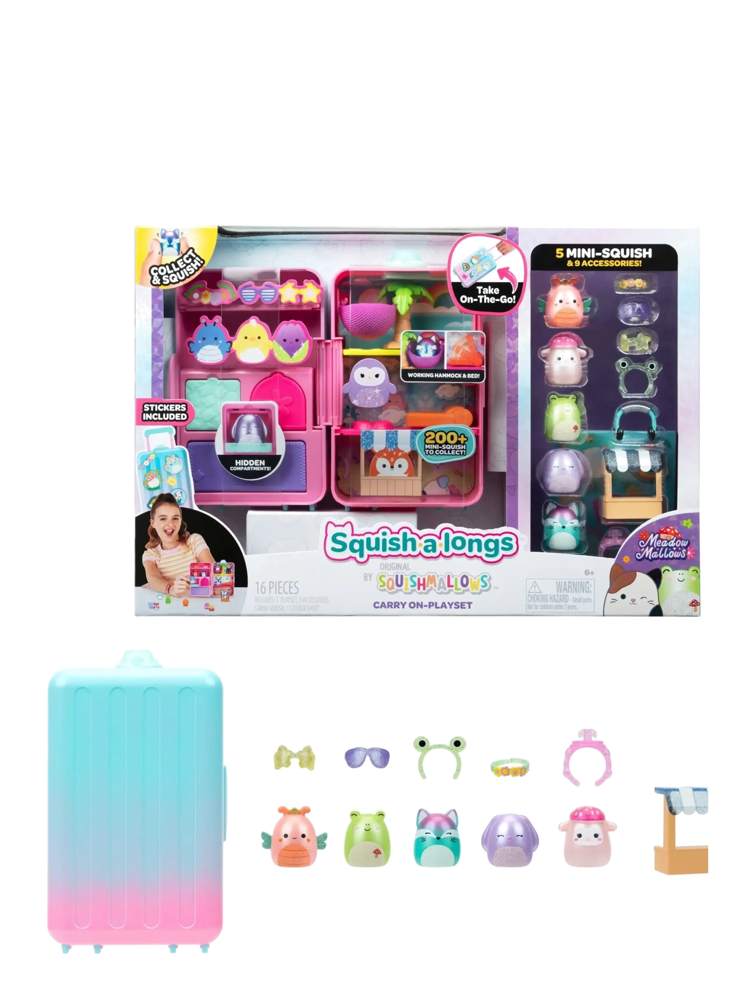 AMO Squish-a-longs Sweet Sugar Luggage Playset S5 - Legetøjsfigurer & Sæt - MULTICOLOR / multi