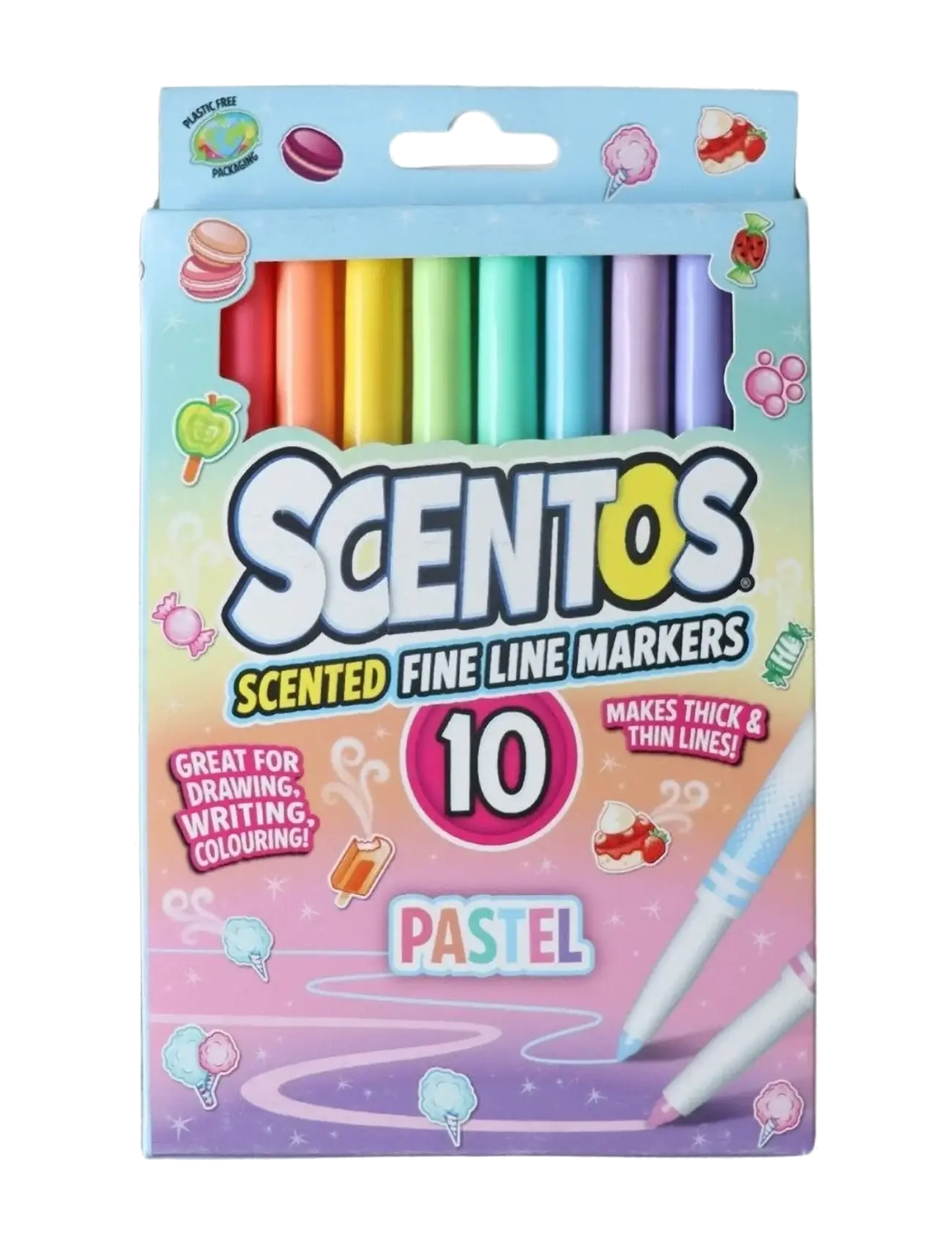AMO SCENTOS Fine Line Markers Pastel 10 pcs CDU - Tegne - MULTICOLOR / multi