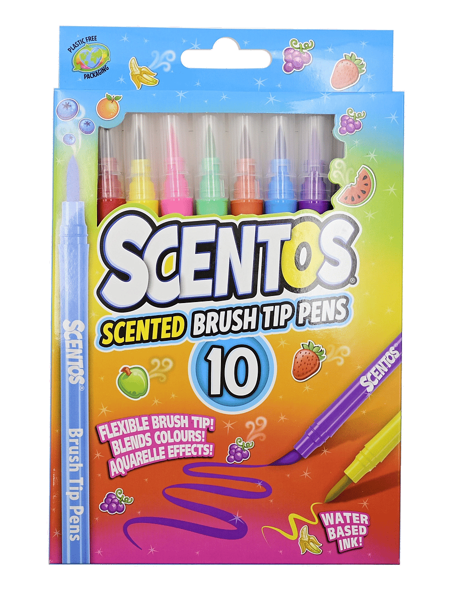 AMO - SCENTOS Brush Tip Pens 10 pcs CDU - skrivesett - multicolor - 0