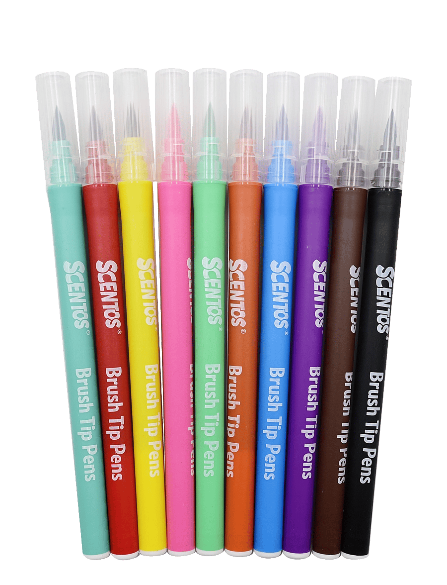 AMO - SCENTOS Brush Tip Pens 10 pcs CDU - skrivesett - multicolor - 1