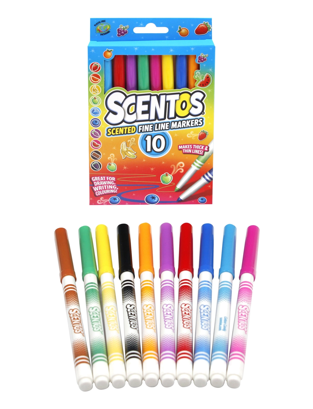 AMO Scentos Fine Line Markers Bold 10 Pcs Cdu, One Size, Multi/patterned, Tegning > Papirvarer, Børn