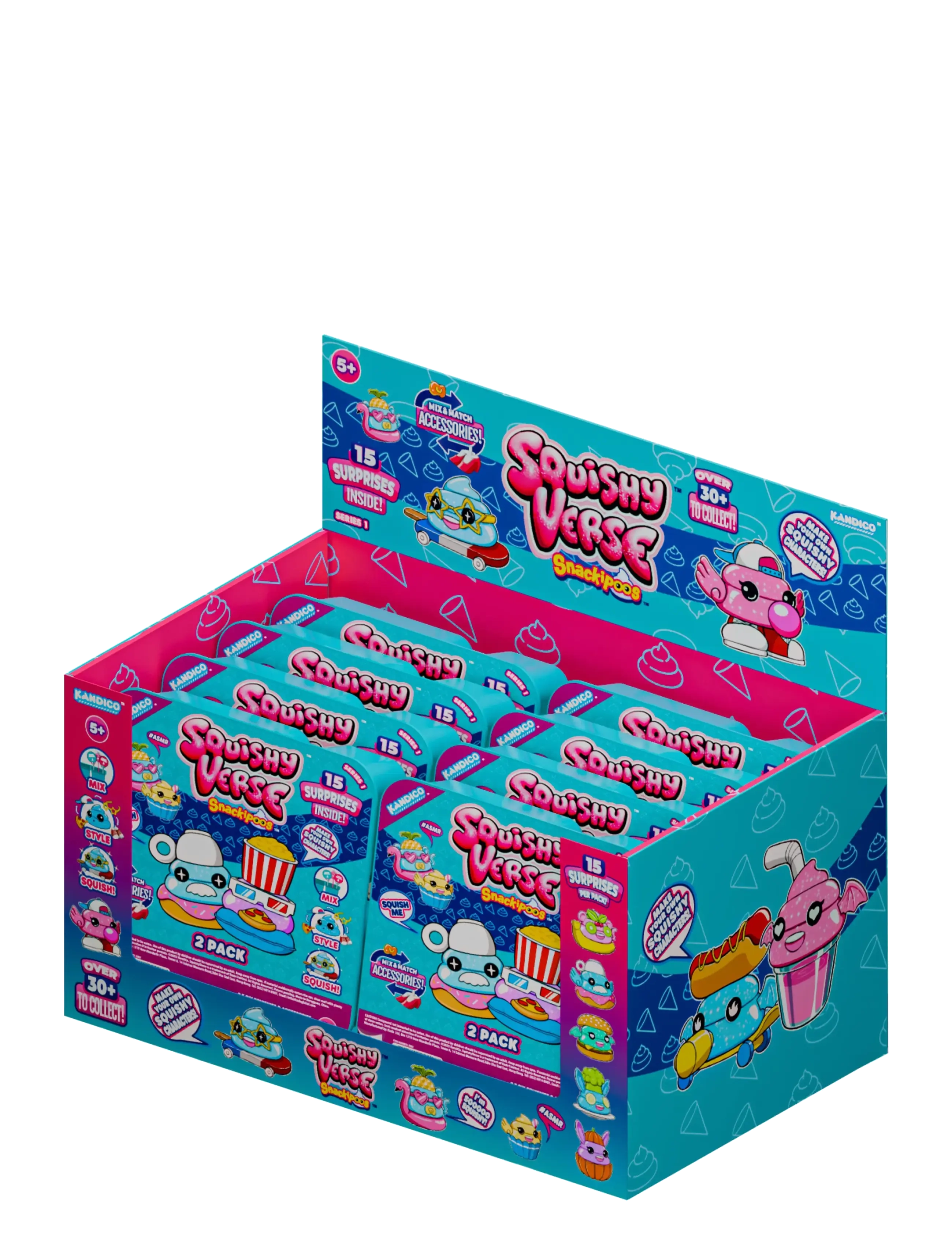 AMO - SquishyVerse Snackipoos 2-Pack in CDU - kreasæt - multicolor - 5
