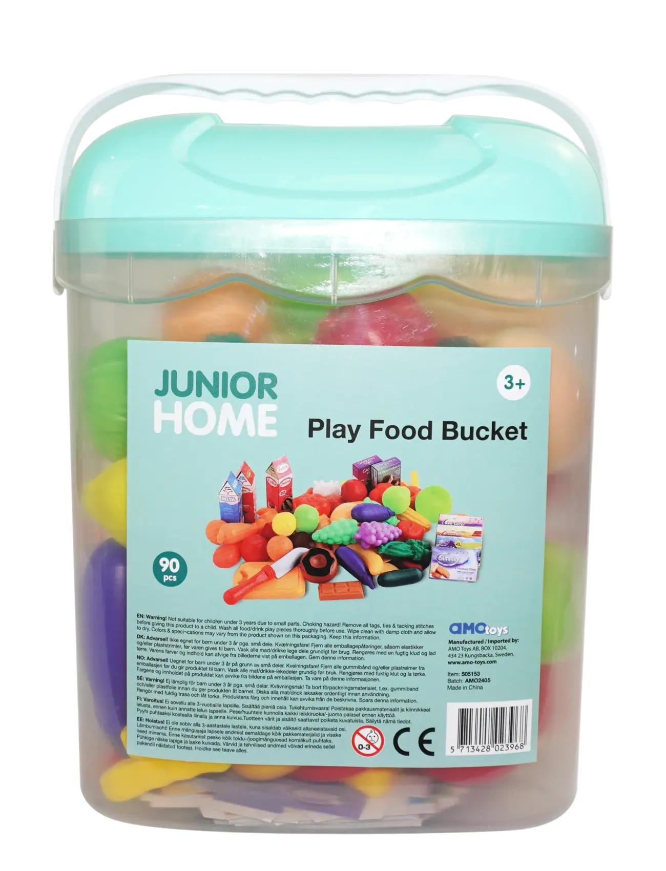 AMO JUNIOR HOME Play Food Bucket 90 pcs - Erbjudanden - MULTICOLOR / multi