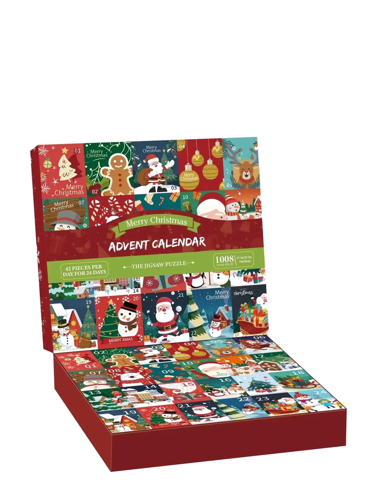AMO PUZZLES Merry Christmas Advent Puzzle 24 Themes 1008 pcs - Legetøj 3-5 år - MULTICOLOR / multi