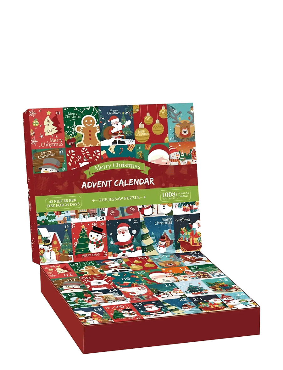 AMO - PUZZLES Merry Christmas Advent Puzzle 24 Themes 1008 pcs - julekalender - multicolor - 0