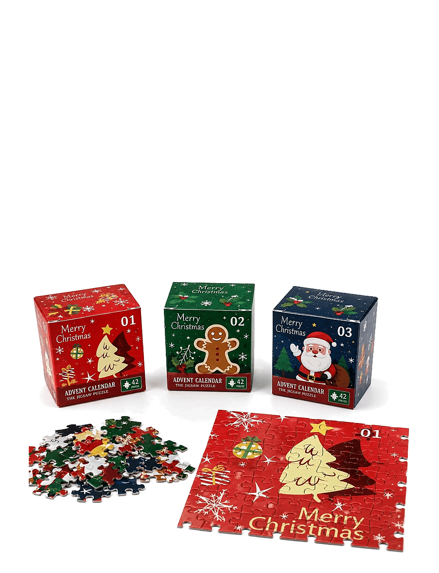 AMO - PUZZLES Merry Christmas Advent Puzzle 24 Themes 1008 pcs - julekalender - multicolor - 1