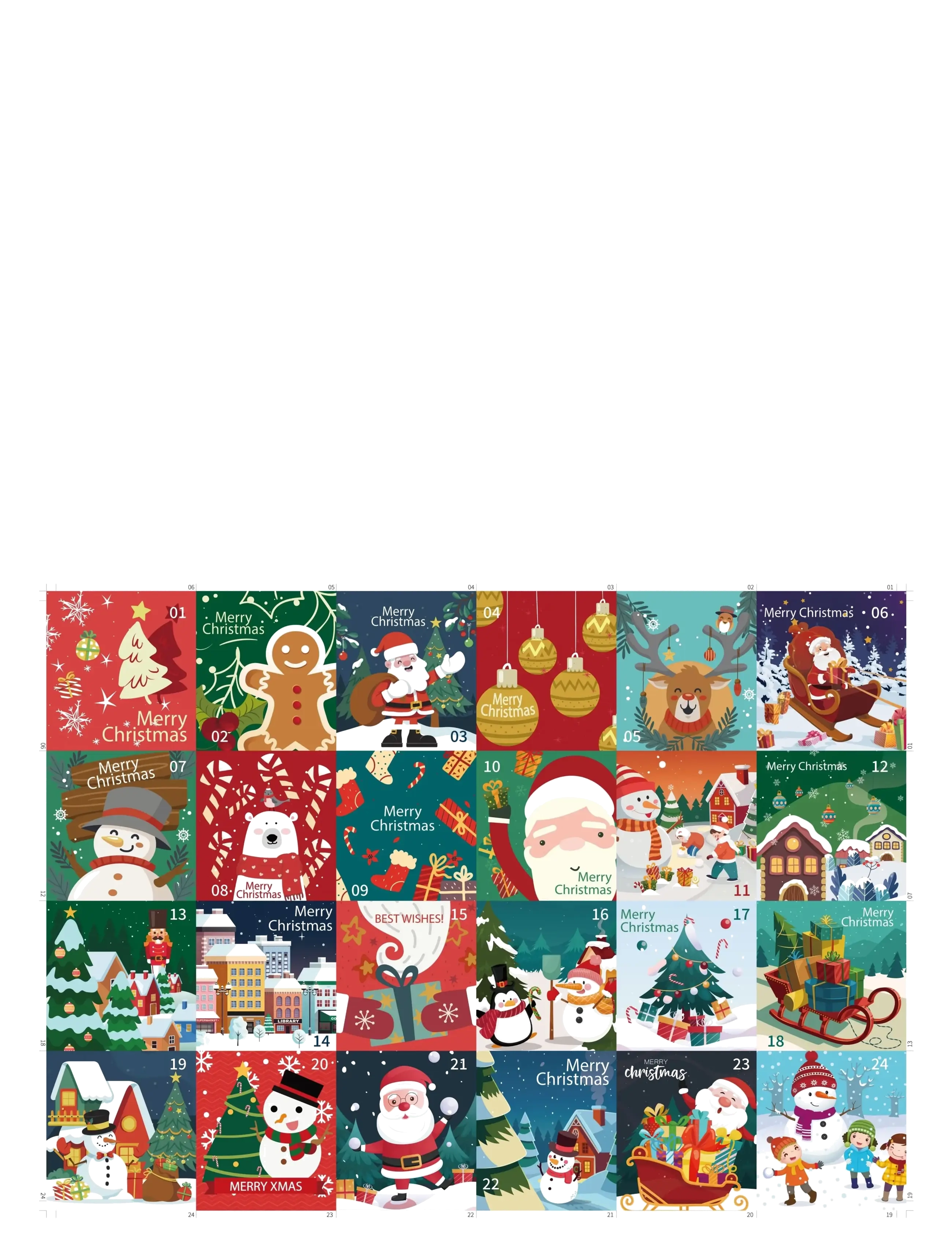 AMO - PUZZLES Merry Christmas Advent Puzzle 24 Themes 1008 pcs - julekalender - multicolor - 2