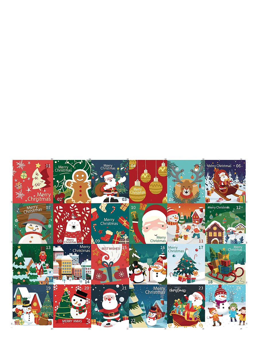 AMO - PUZZLES Merry Christmas Advent Puzzle 24 Themes 1008 pcs - julekalender - multicolor - 2