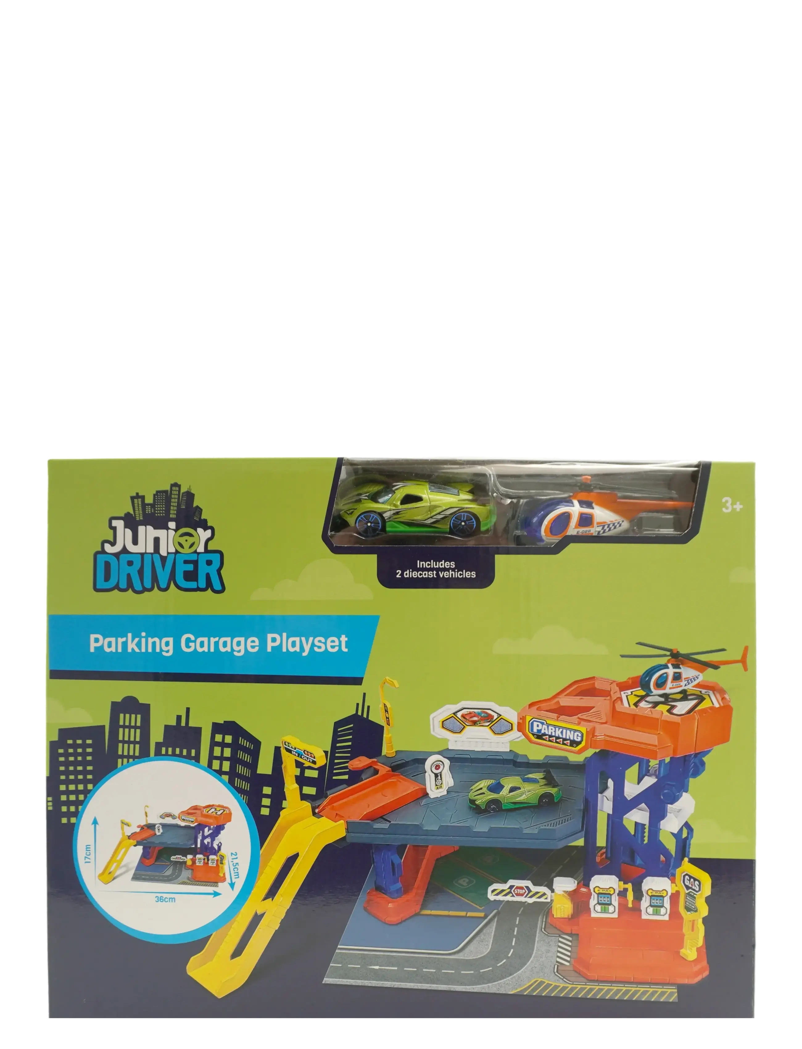 AMO Junior Driver Parking Garage Playset, Børn, Vehicle Garages, Multi/mønstret, Str: ONE SIZE