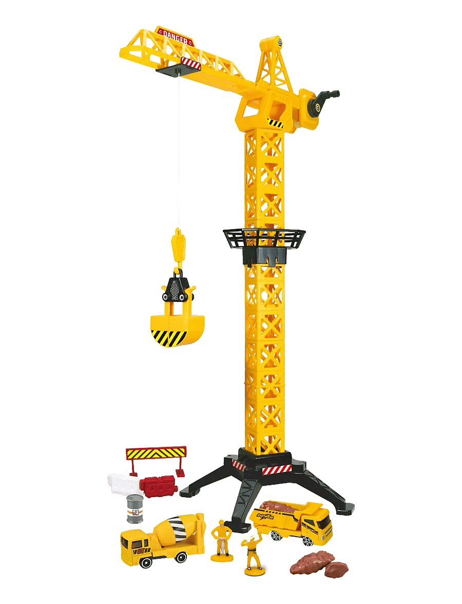 AMO - JUNIOR DRIVER Tower Crane 57cm Playset with 2 construction v - byggmaskiner - multicolor - 0