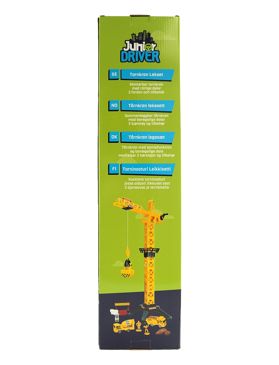 AMO - JUNIOR DRIVER Tower Crane 57cm Playset with 2 construction v - byggmaskiner - multicolor - 1