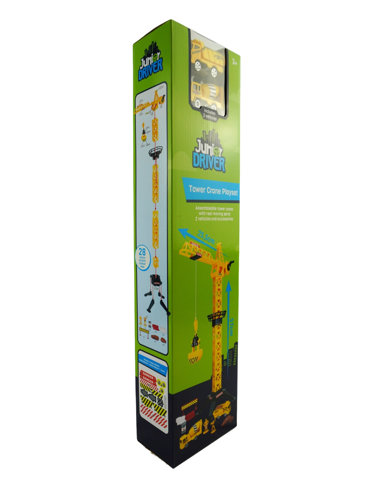 AMO - JUNIOR DRIVER Tower Crane 57cm Playset with 2 construction v - byggmaskiner - multicolor - 3