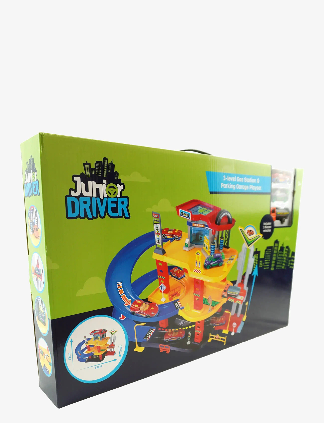 AMO - JUNIOR DRIVER Gas Station Playset with 3 vehicles - bilbaner - multicolor - 0
