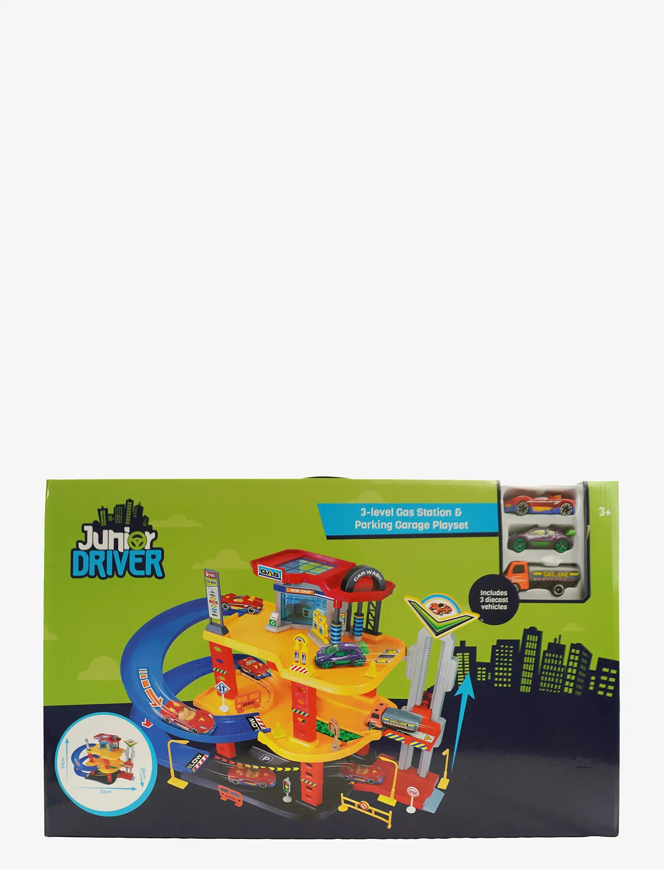 AMO - JUNIOR DRIVER Gas Station Playset with 3 vehicles - bilbaner - multicolor - 1