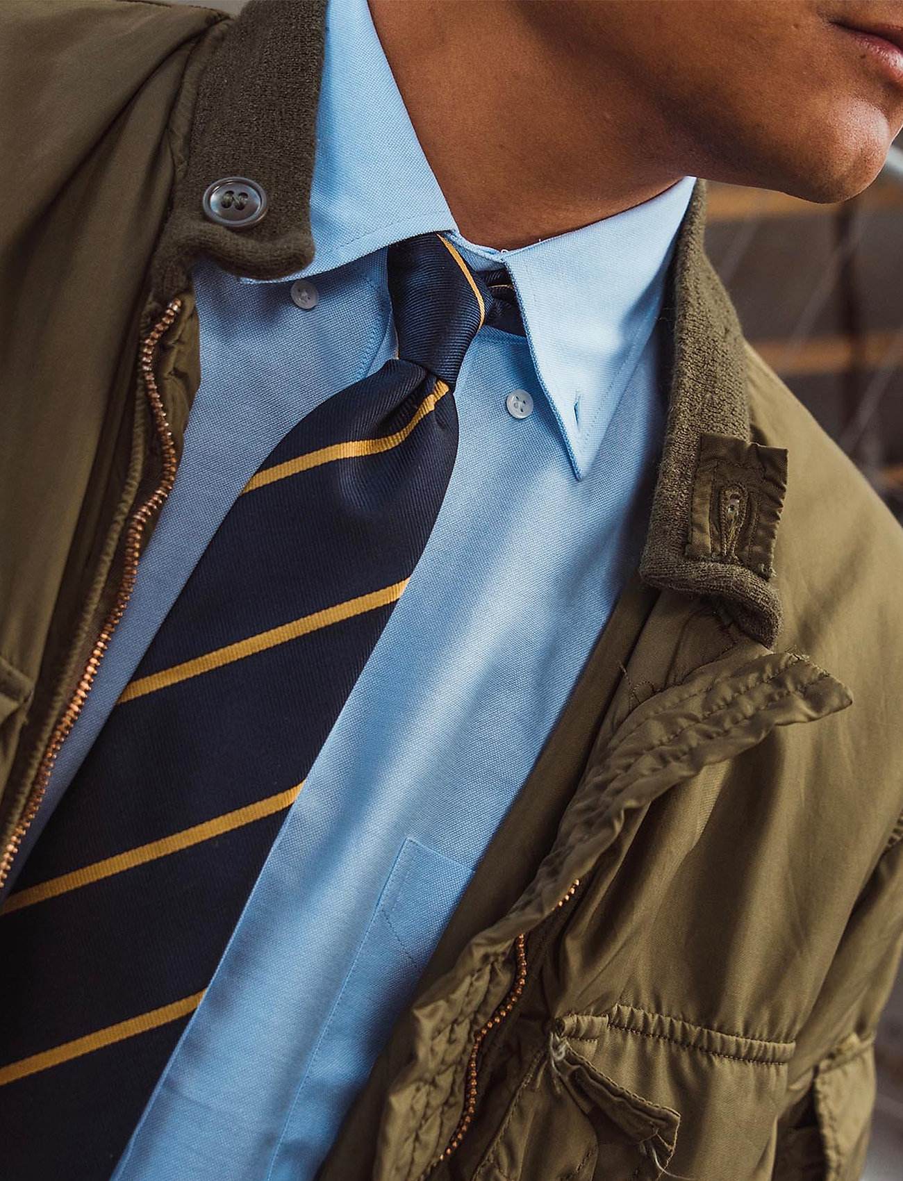 AN IVY - The  Ivy Silk - ties - navy/gold - 2