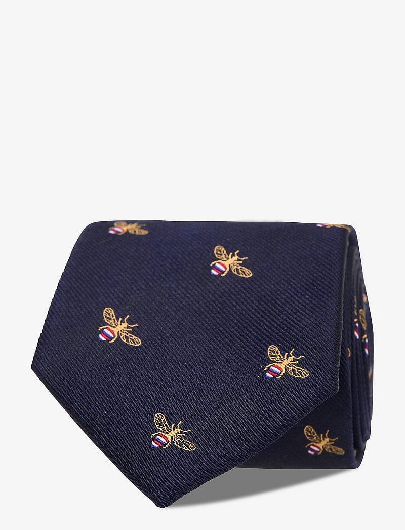 An Ivy - Navy Bee Silk Tie - navy/golden/red - 1