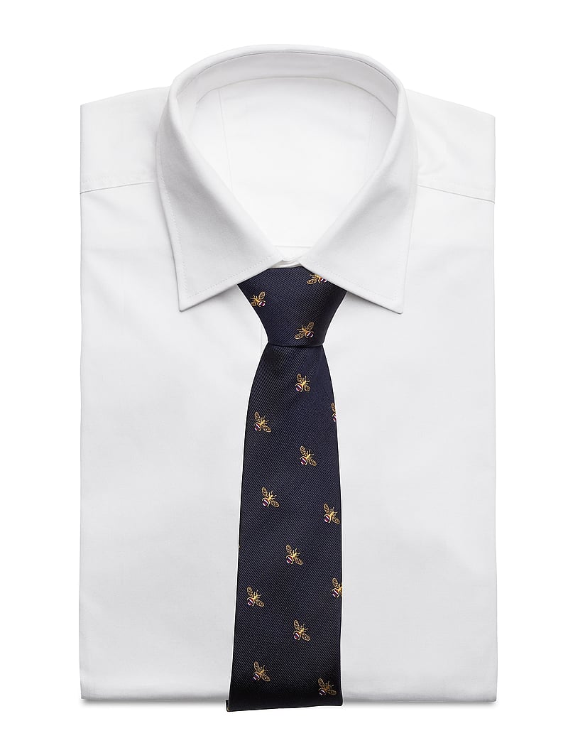 An Ivy - Navy Bee Silk Tie - navy/golden/red - 2
