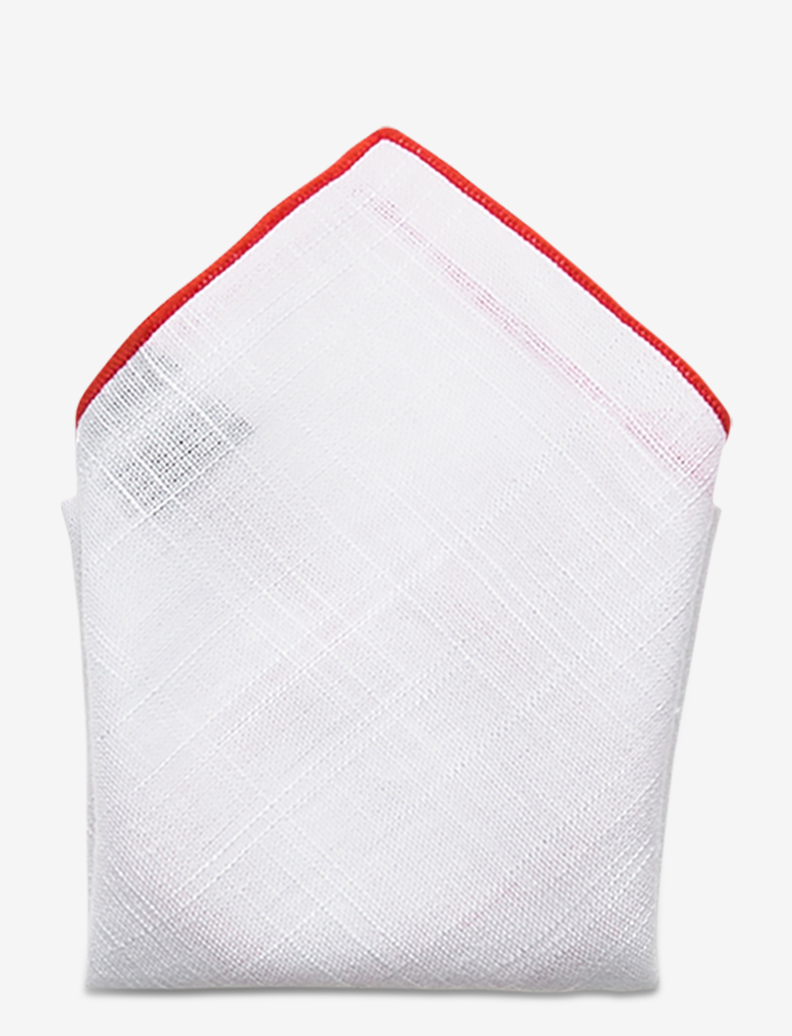 AN IVY Red Borders Pocket Square - An Ivy - WHITE/RED / white