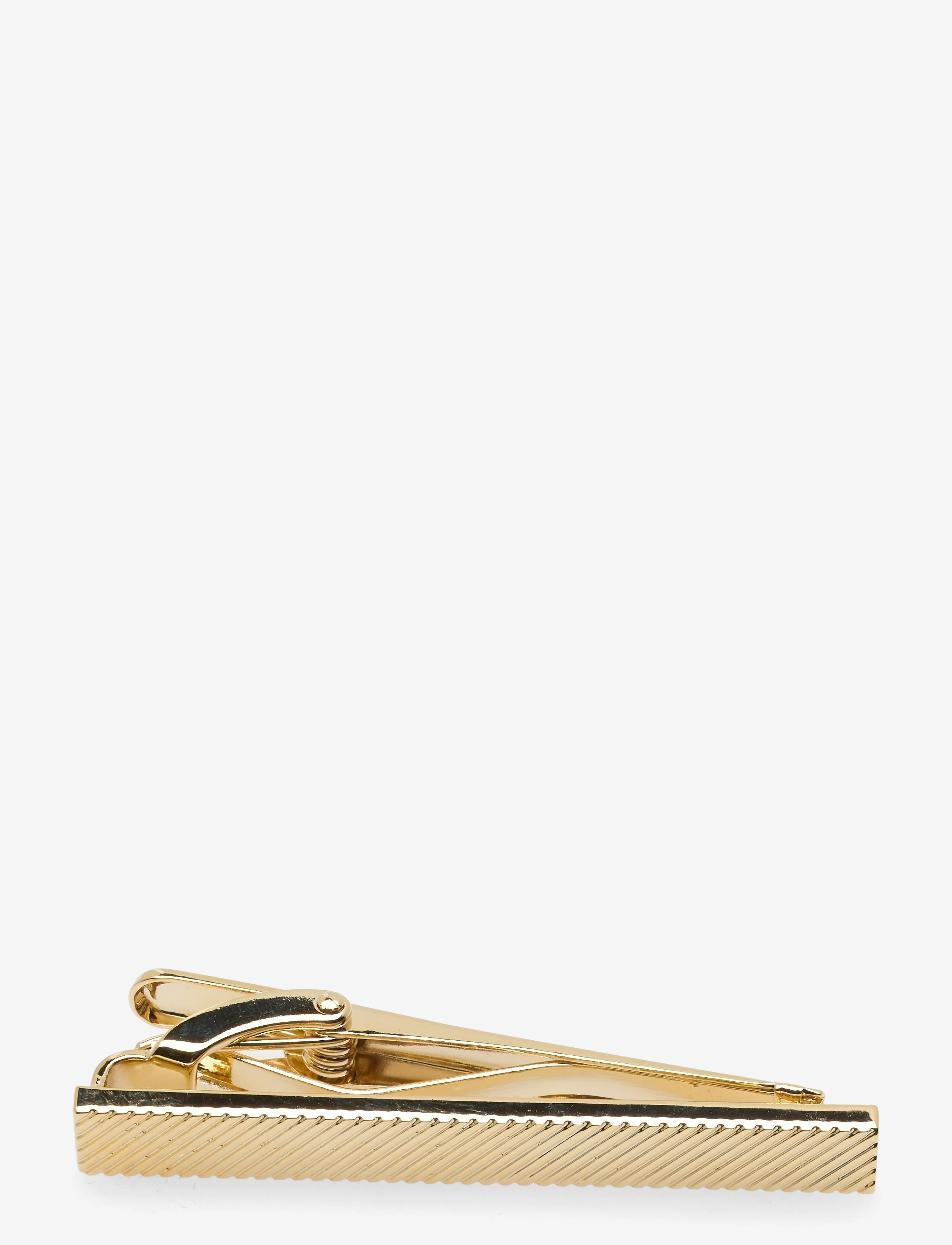 AN IVY Engraved Golden Bar 5 Cm, One Size, Accessories, Beige - Tie Clips, Männerswear