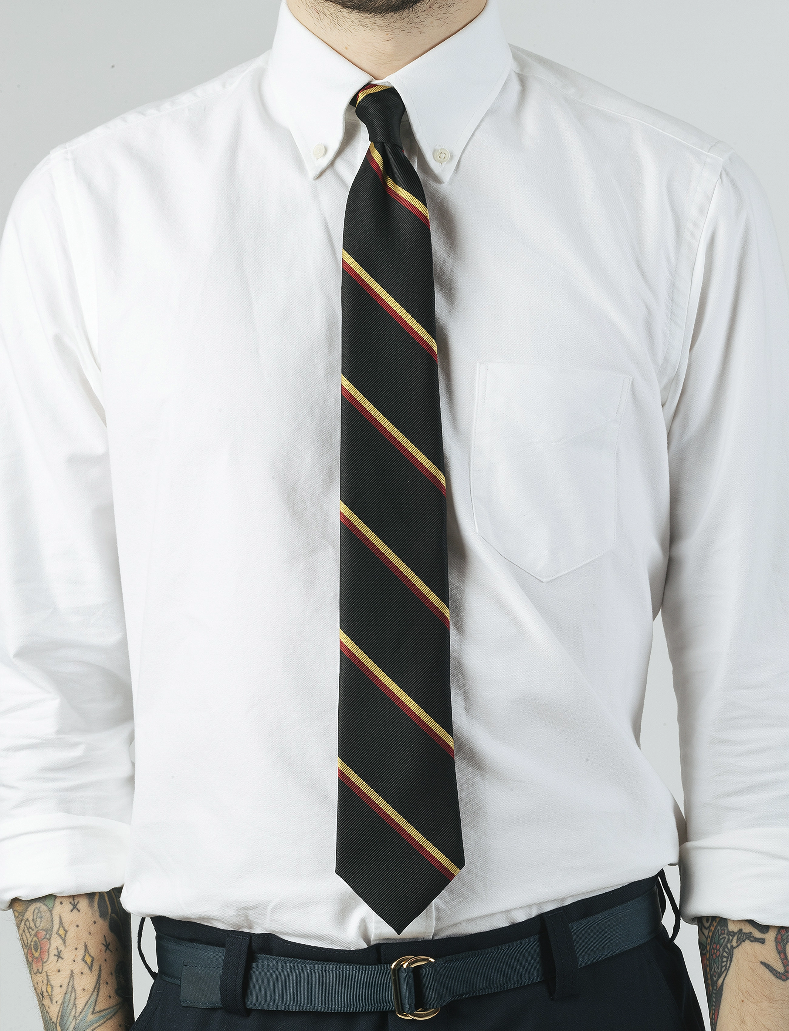 An Ivy - Black Yellow Red Cornell  Silk Tie - black/yellow/red - 1