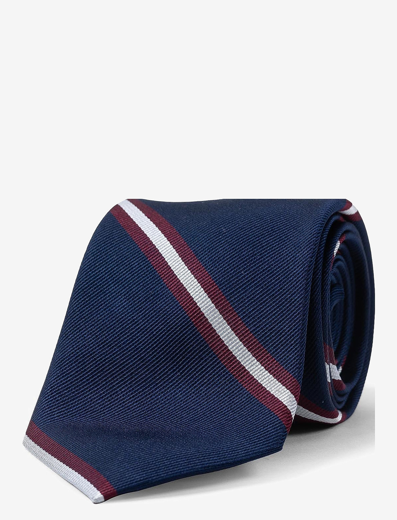 AN IVY - Navy Burgundy White Striped Preppy Silk - lipsud - navy/burgundy/white - 2