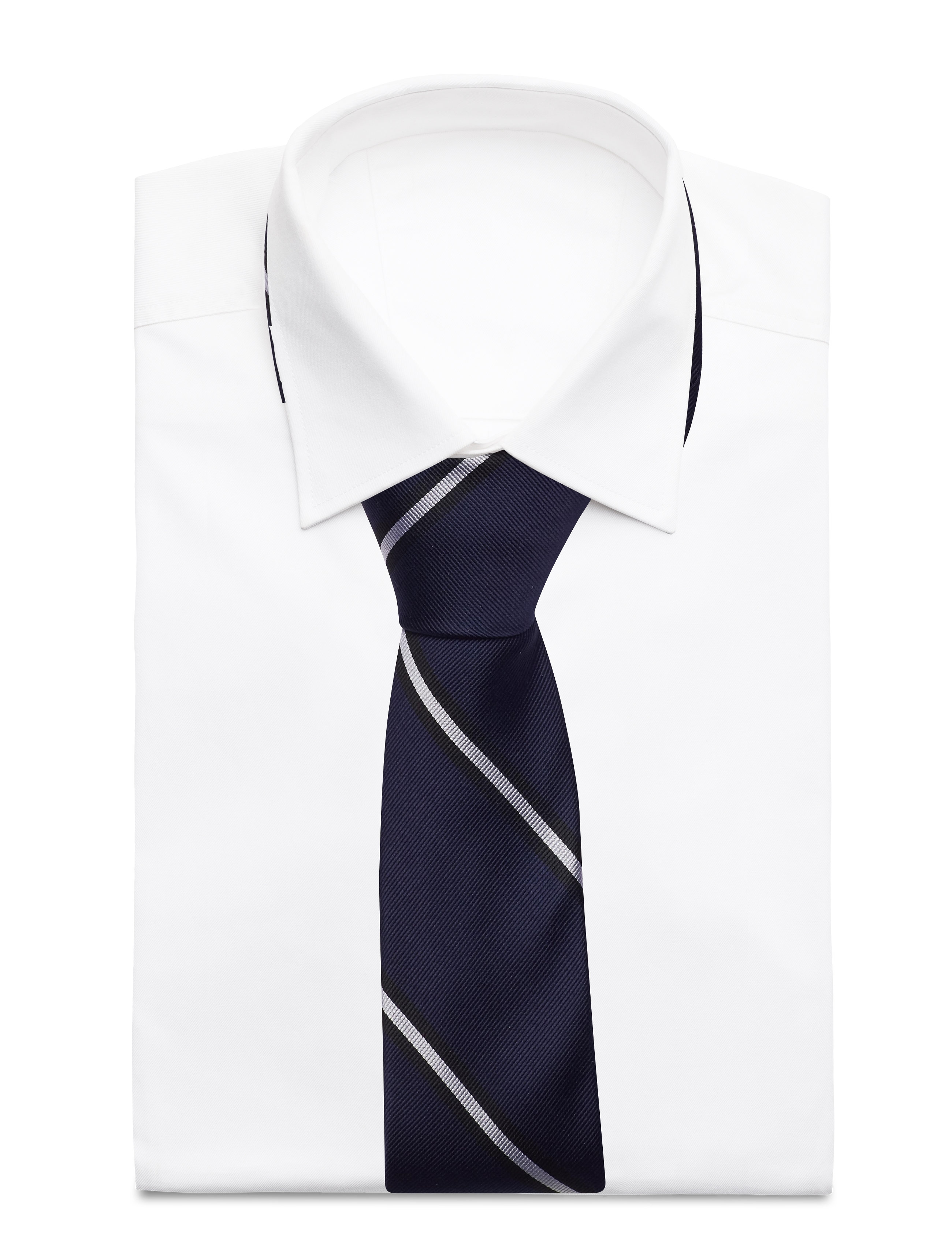 An Ivy - Navy Black White Striped Preppy Silk - navy/black/white - 2