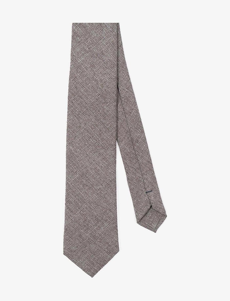 AN IVY - Beige Textured Tie - cravates - beige - 1