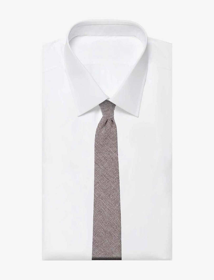 AN IVY - Beige Textured Tie - cravates - beige - 3