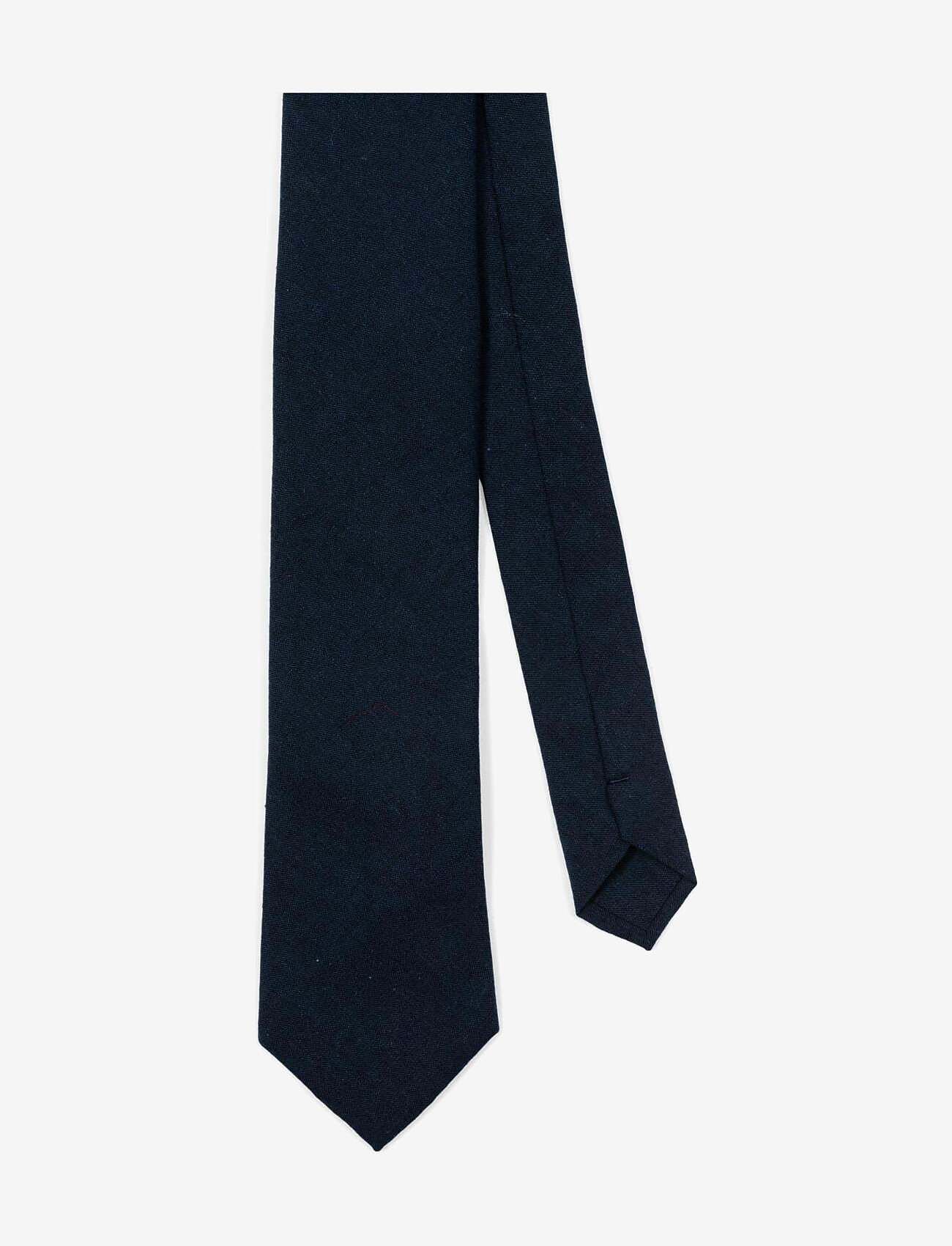 AN IVY - Solid Navy Cotton Tie - laveste priser - navy - 1