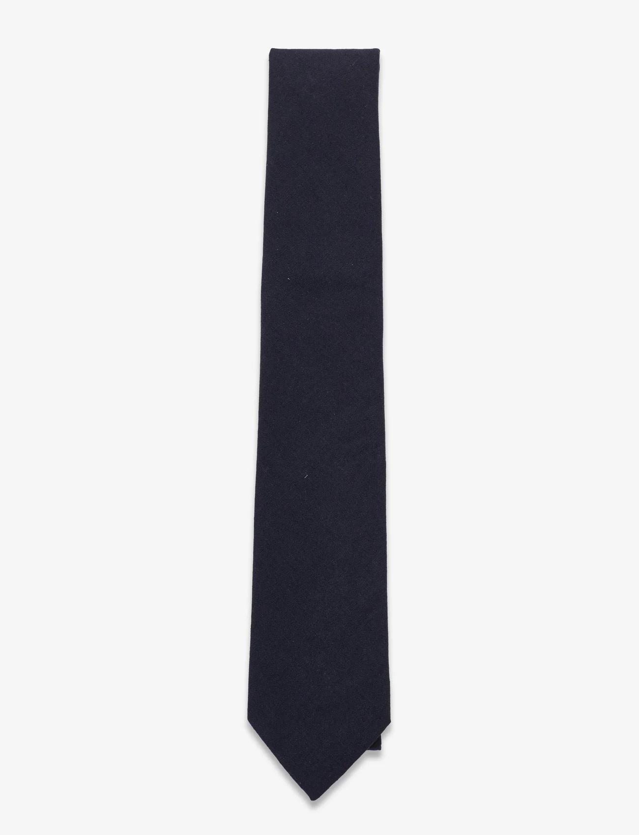 AN IVY - Solid Navy Cotton Tie - slipsar - navy - 0