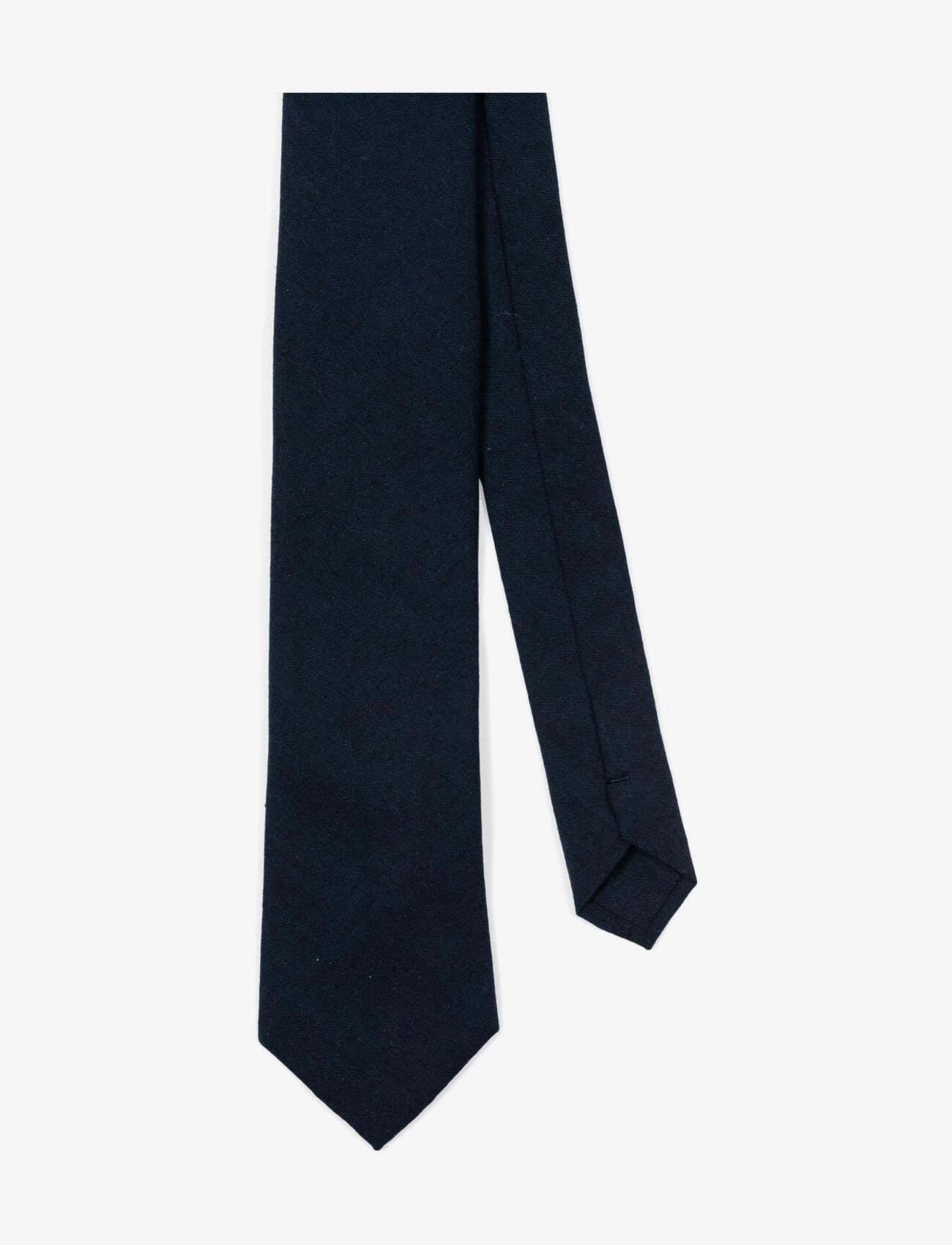 AN IVY Solid Navy Cotton Tie - An Ivy - NAVY / navy