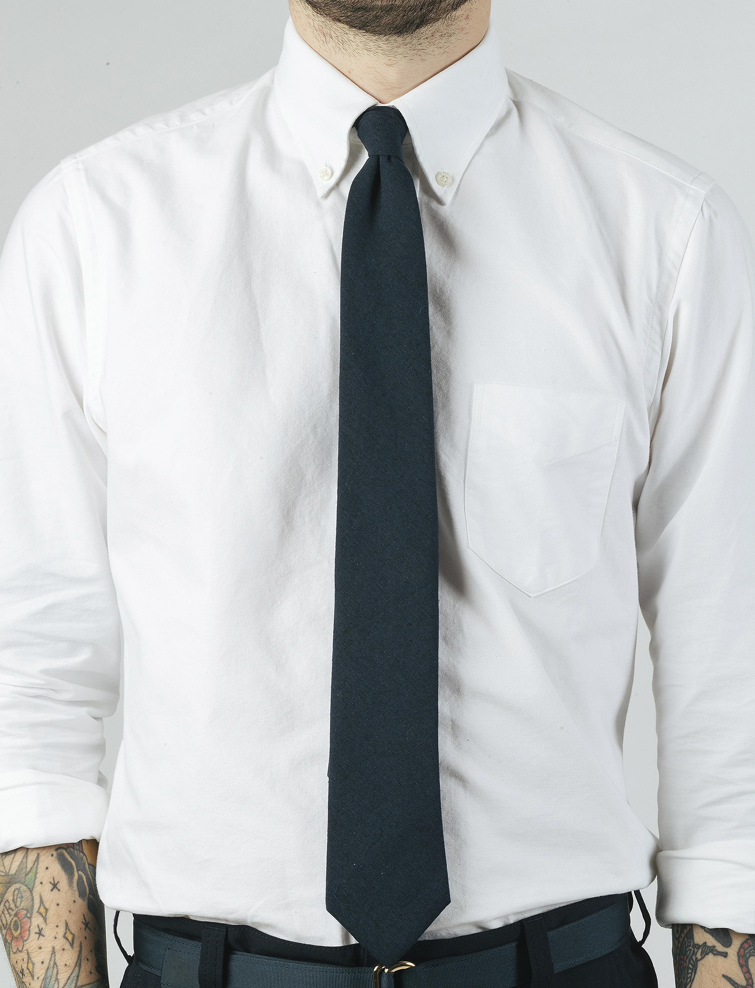 AN IVY Solid Navy Cotton Tie - Danska märken - NAVY / navy