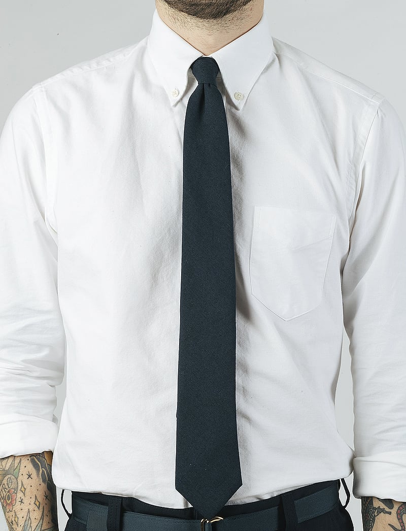 AN IVY - Solid Navy Cotton Tie - lipsud - navy - 0