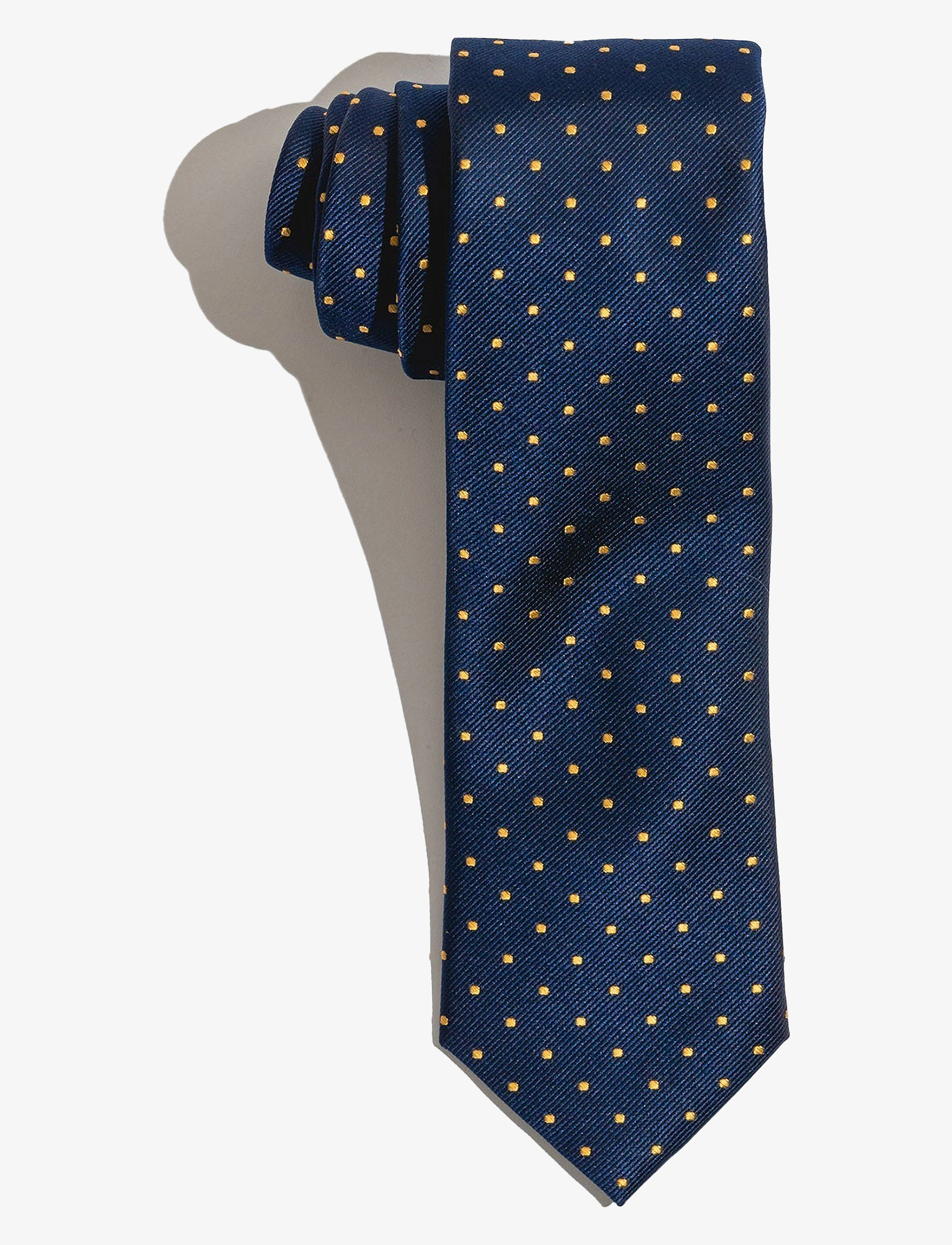 AN IVY Navy Yellow Dots Silk Tie - An Ivy - NAVY/YELLOW / navy