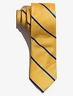 Yellow Blue Single Stripes Silk Tie - YELLOW/BLUE