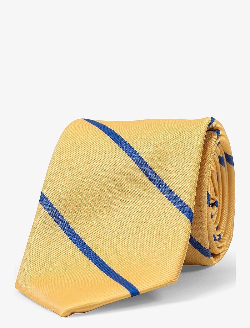 AN IVY - Yellow Blue Single Stripes Silk Tie - krawatten - yellow/blue - 2