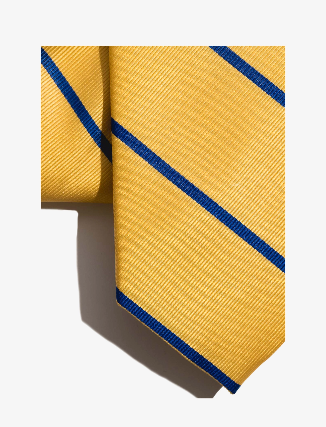 AN IVY - Yellow Blue Single Stripes Silk Tie - yellow/blue - 3