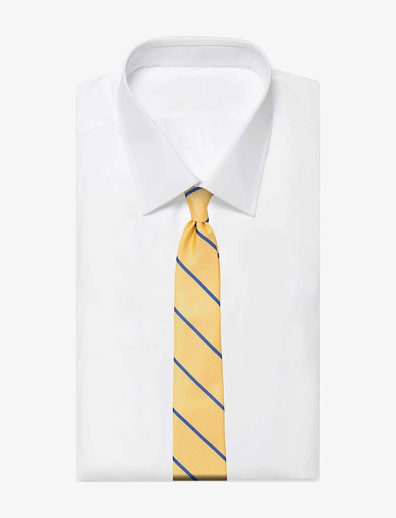 AN IVY - Yellow Blue Single Stripes Silk Tie - krawatten - yellow/blue - 4