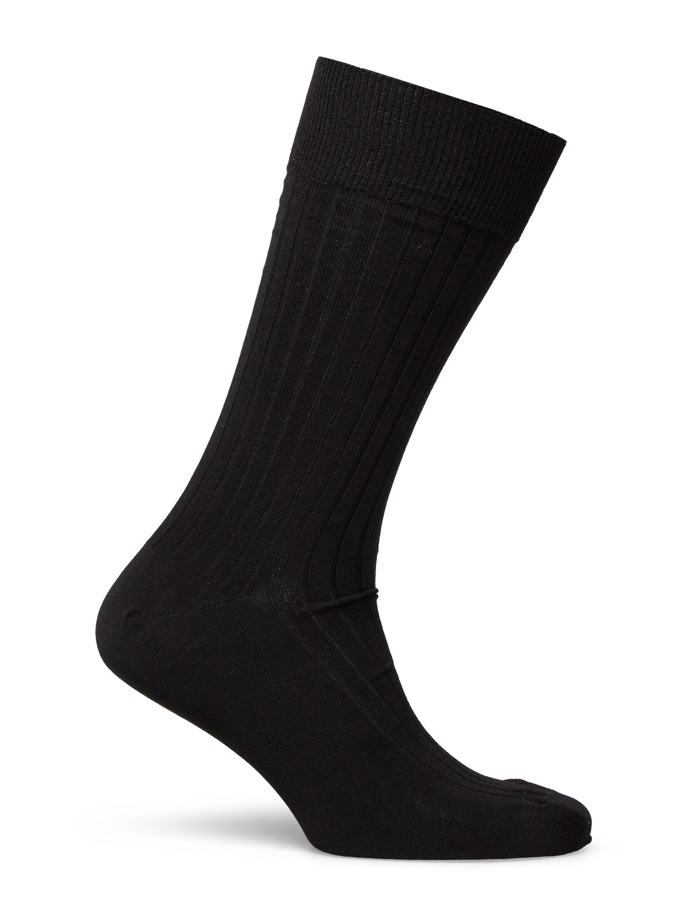 AN IVY - Black Ribbed Socks - black - 2