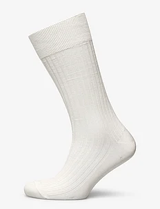 Off White Ribbed Socks, AN IVY