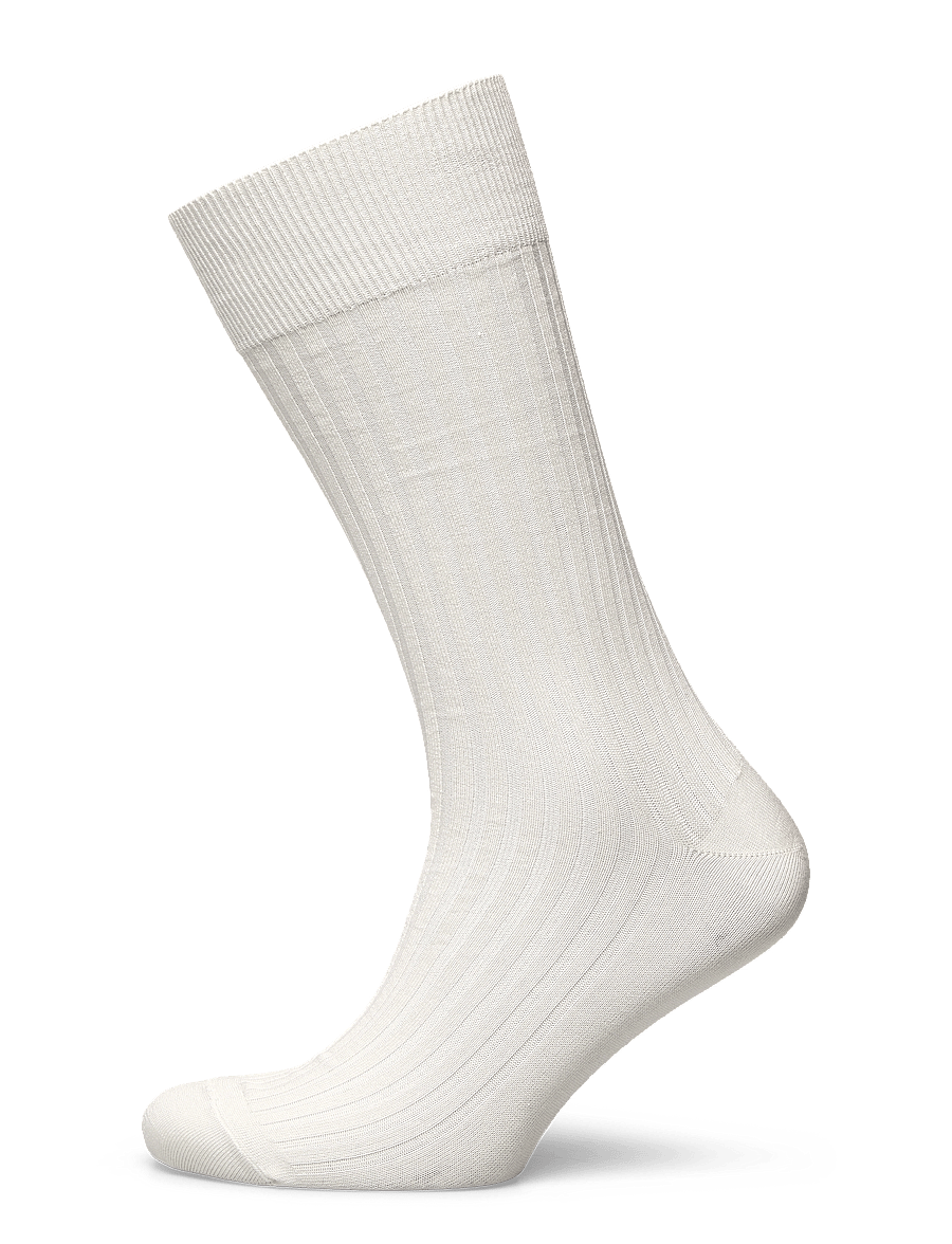 AN IVY - Off White Ribbed Socks - vanliga strumpor - white - 1