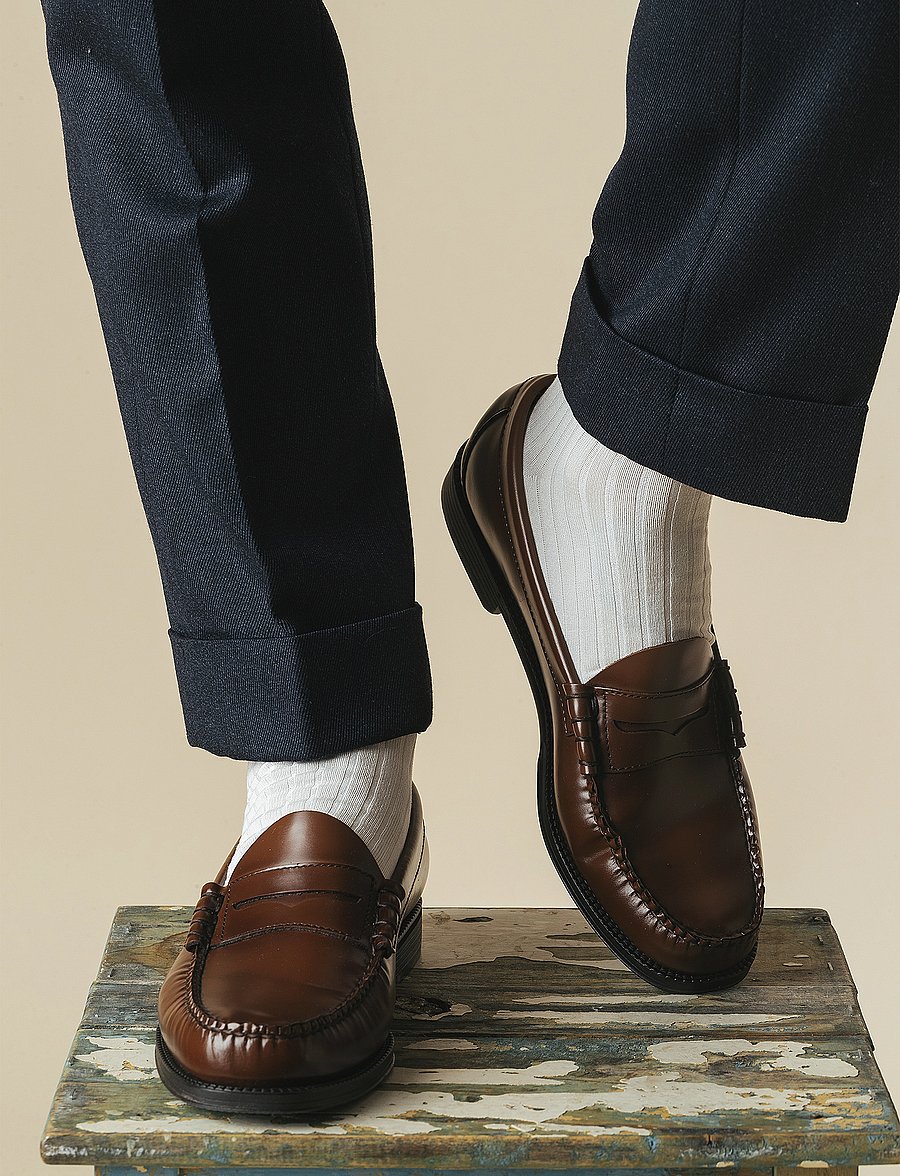 AN IVY - Off White Ribbed Socks - vanliga strumpor - white - 0