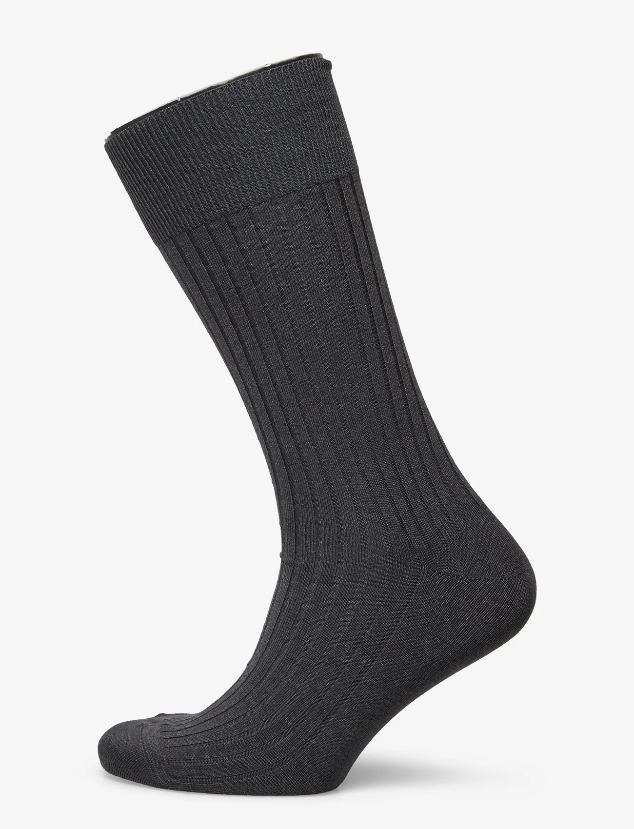 AN IVY - Charcoal Ribbed Socks - grey - 0